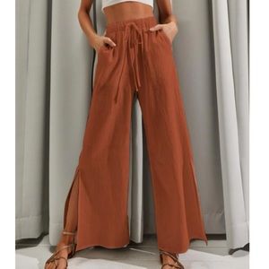 Shein Split Hem Wide Leg Pants